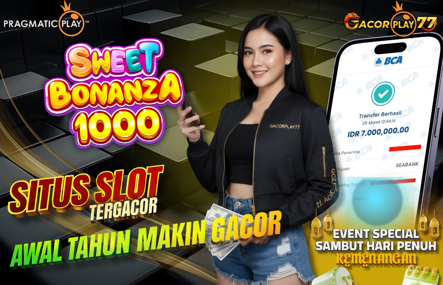Selamat kepada user id : jik***89 Wede Rp 7.000.000 di Game SWEET BONANZA 1000 PRAGMATIC PLAY Cair Gk Sampe 1 Menit! Menang Mudah di Gacorplay77